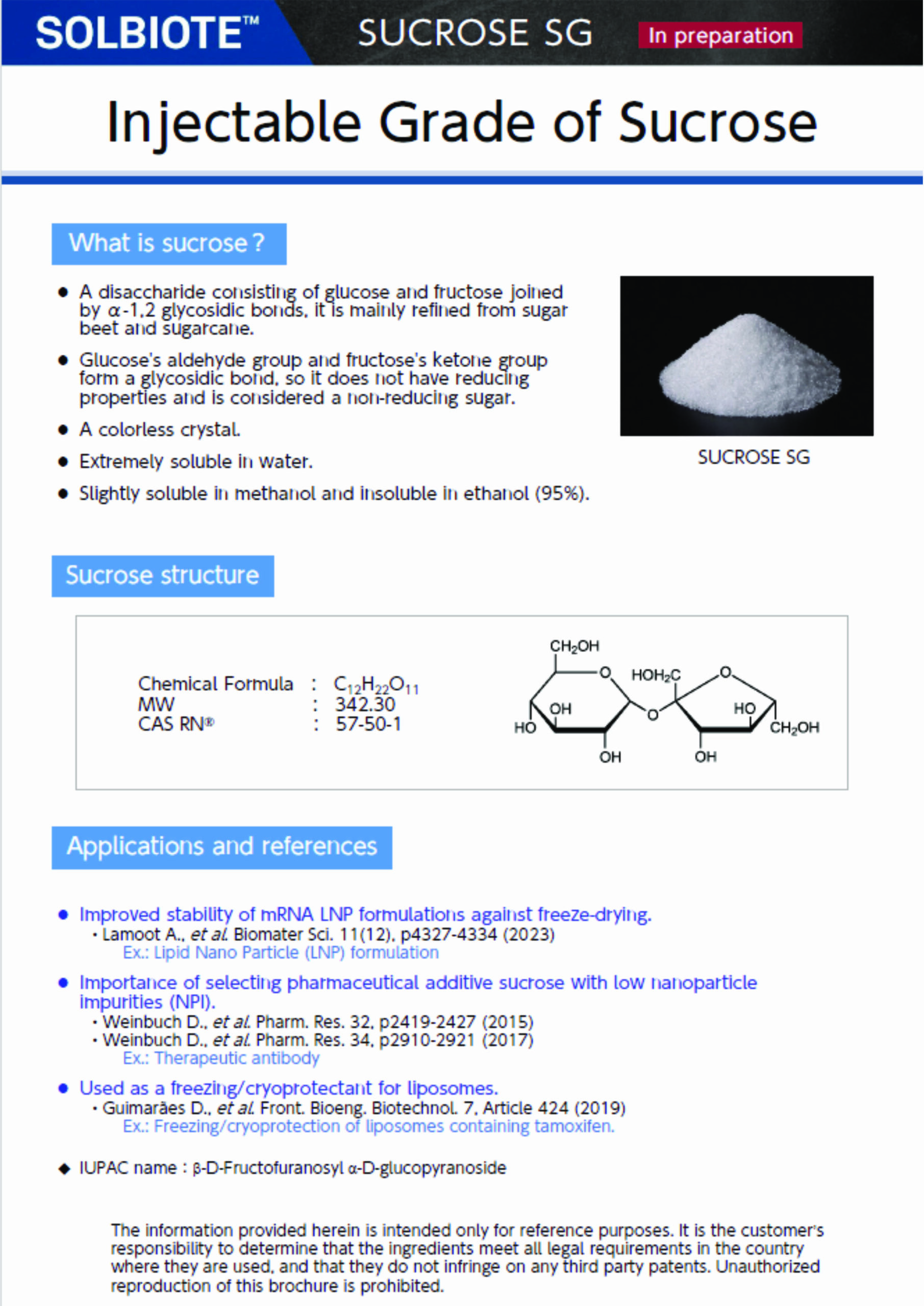 Cover Page for Sucrose