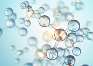 3D molecular structure illustration symbolizing Biomicelle® BN-105 by Nagase for IVD diagnostics, a long-lasting internal antistatic agent that enhances stability, safety, and performance in diagnostic plastic components and films.