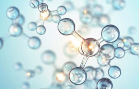 3D molecular structure illustration symbolizing Biomicelle® BN-105 by Nagase for IVD diagnostics, a long-lasting internal antistatic agent that enhances stability, safety, and performance in diagnostic plastic components and films.