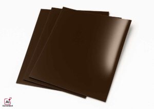 Sheet Molding Compound (SMC) by Nagase – high-quality dark brown composite sheets arranged overlapping on a blue background, designed for automotive and industrial applications.