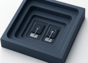 Close-up of thermally conductive adhesive used in semiconductor packaging, enhancing heat dissipation and reliability in advanced electronics solutions from Nagase.