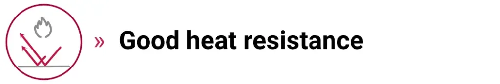 Good-heat-resistance Icon with a flame bouncing off a surface, illustrating high thermal resistance.