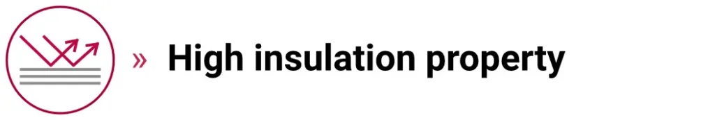 High-insulation-property Icon of arrows deflecting from a surface, symbolizing electrical insulation characteristics of the pouch film.