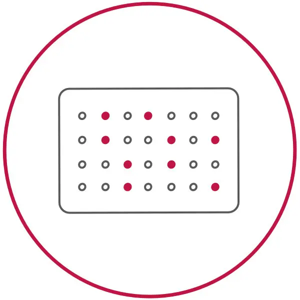 Icon showing a 96-well microplate representing immunoassay applications of MPC Polymer.