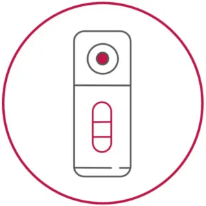 Lateral-Flow-Assay-Icon Icon of a rapid test cassette, representing lateral flow test applications using MPC Polymer.