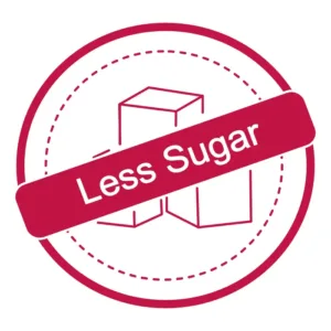 Less-Sugar Badge icon labeled Less Sugar, highlighting reduced-sugar formulations for health-conscious food applications