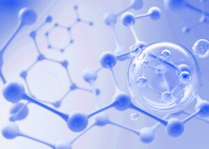 Abstract molecular structure illustration symbolizing Pyridine by Nagase, a key chemical used as a solvent, reagent, and intermediate in coatings, pharmaceuticals, and industrial formulations.