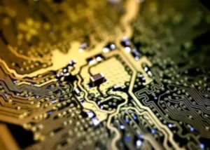 High-resolution circuit board representing semiconductor applications of Trimethyl Phosphite (TMP) supplied by NAGASE