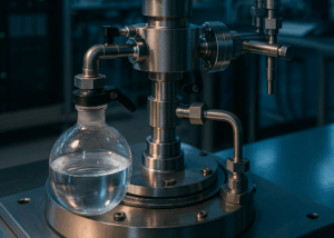 Depiction of phosphorus oxychloride in a semiconductor-grade processing environment, highlighting its role in phosphorus diffusion and high-purity chemical manufacturing – by Nagase