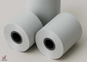 Light gray thermal paper rolls representing Leuco Dye (color formers) for advanced printing applications by Nagase, ensuring high-quality imaging, stability, and reliable print performance.