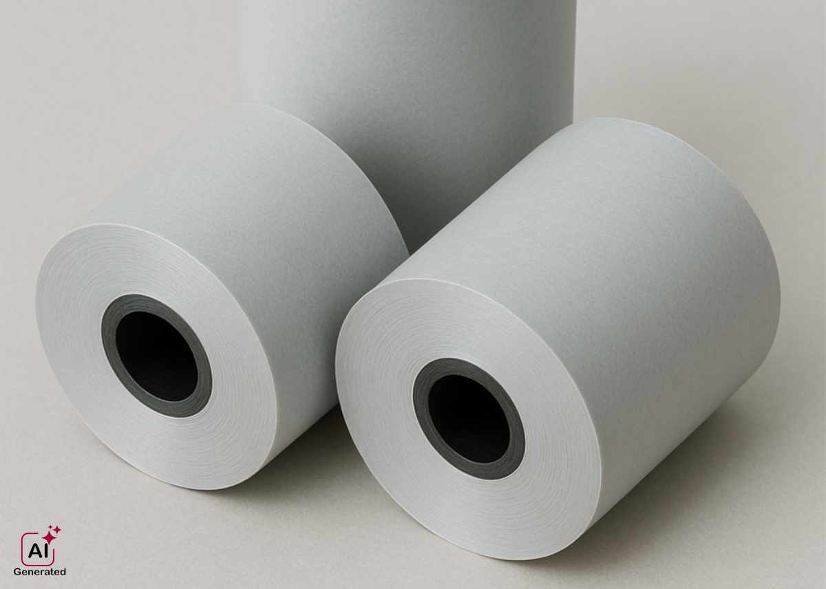 Light gray thermal paper rolls representing Leuco Dye (color formers) for advanced printing applications by Nagase, ensuring high-quality imaging, stability, and reliable print performance.