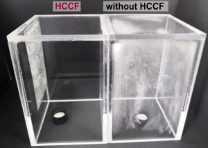 Close-up of NAGASE HCCF intelligent humidity control material with microporous ceramic structure for advanced water vapor and condensation regulation.